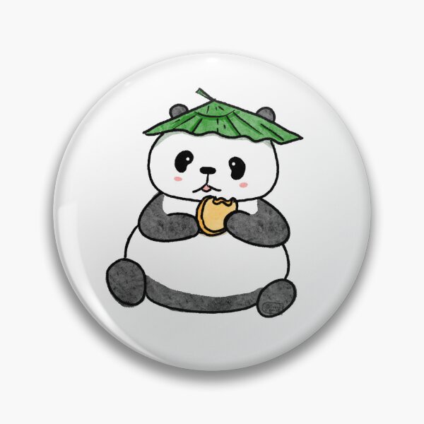 Item preview, Chubby Snacking Panda with Leaf Hat  designed and sold by Sabbycreates.