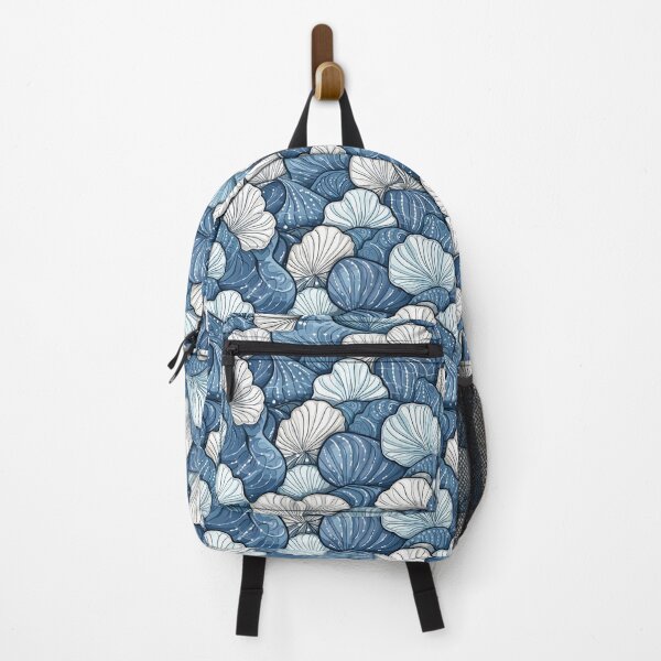 Item preview, White and Blue Ocean Seashells Pattern designed and sold by palaco210.