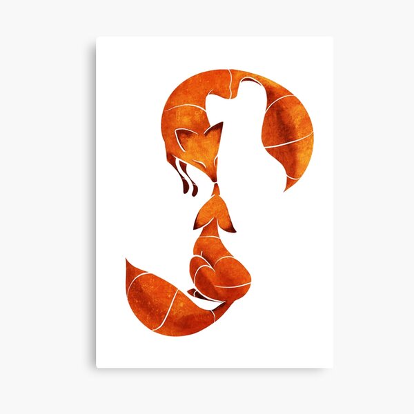 Kissing foxes Canvas Print