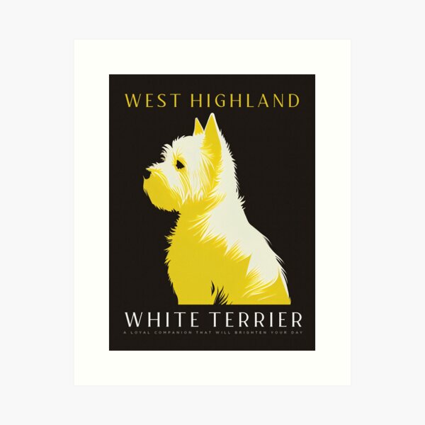 Item preview, Black Westie Dog | Retro Poster Minimalist Chic Essence designed and sold by PinkNomad.