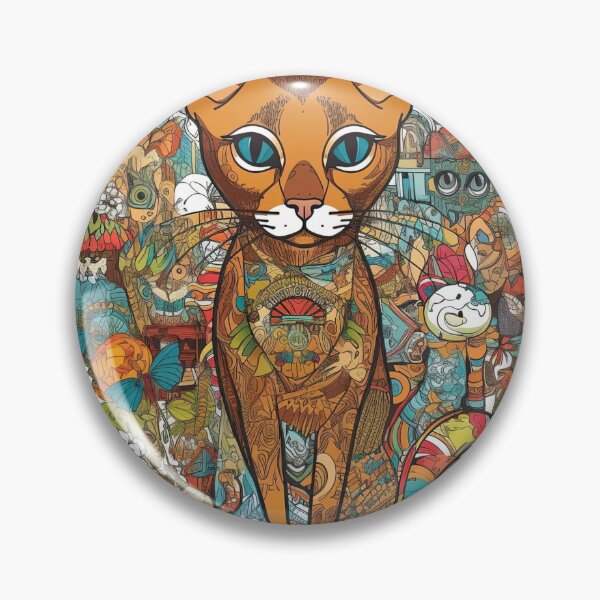 Item preview, Feline Collage Art: A Creative Tribute to Beloved Cat - Unique, Eclectic Design with Multiple Elements for Cat Enthusiasts designed and sold by DooodleGod.