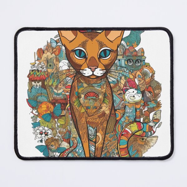 Item preview, Feline Collage Art: A Creative Tribute to Beloved Cat - Unique, Eclectic Design with Multiple Elements for Cat Enthusiasts designed and sold by DooodleGod.