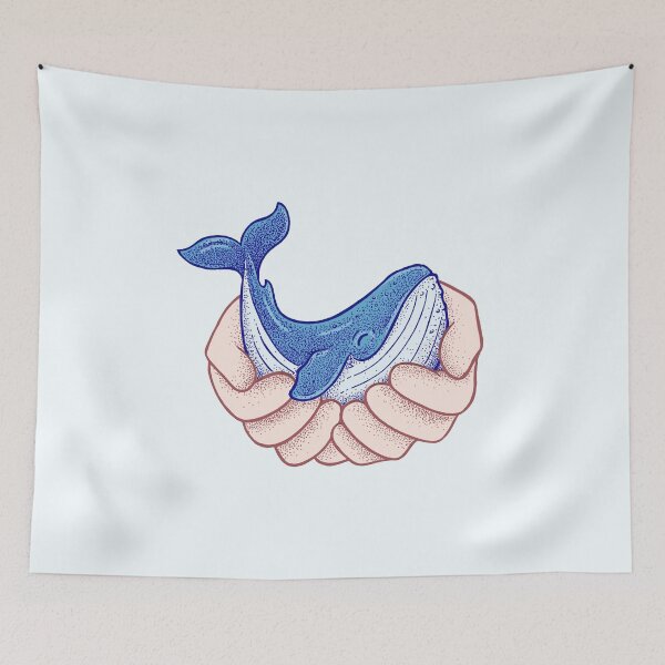 Item preview, Save The Whales - Hand hugging cute whale designed and sold by Frank J. Art.