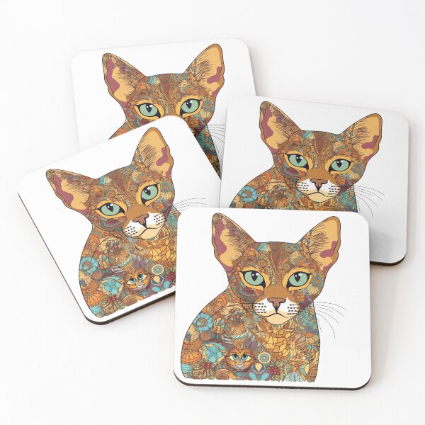 Item preview, AbyArt Collage Tee showcasing Abyssinian Cat - Playful & Colorful Feline Art Composition designed and sold by DooodleGod.