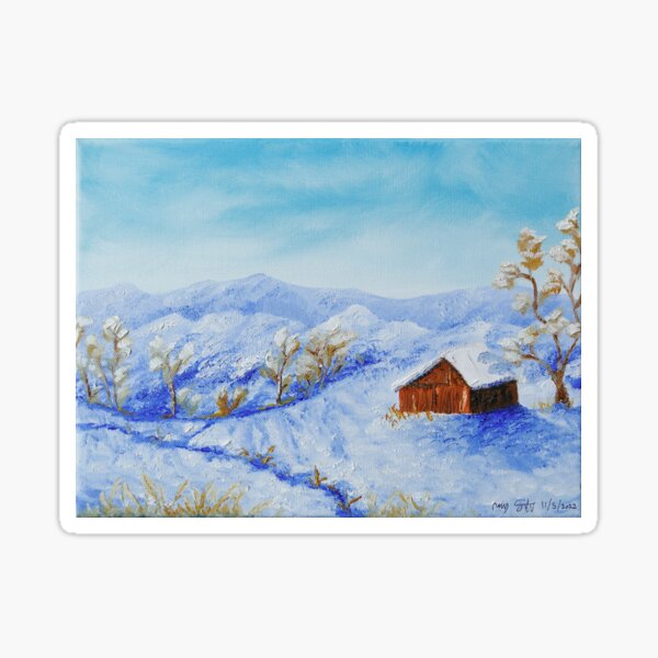 Winter Barn Sticker