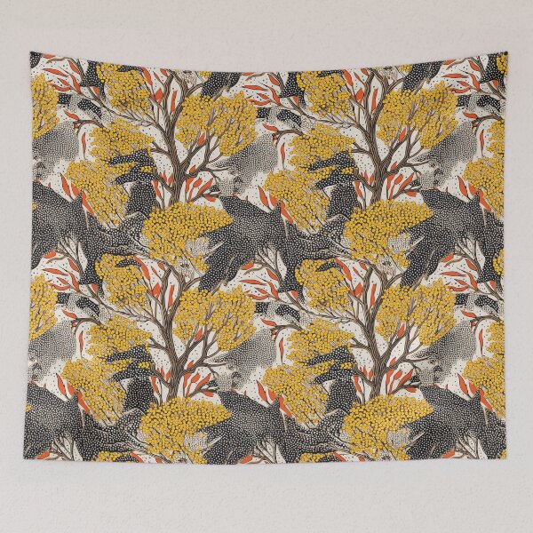 Item preview, Pointillist Leaves and Elderflowers designed and sold by Monochrome-Dog.