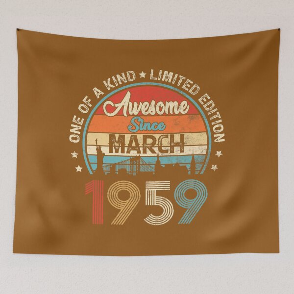 Item preview, Awesome Since March 1959 Vintage 63rd Birthday 		 designed and sold by zxuzrbzgop62.