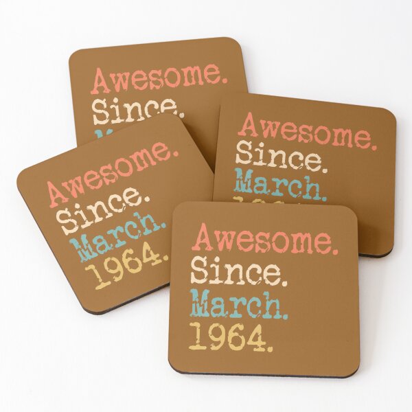 Item preview, Awesome Since March 1964 58th Birthday Funny 		 designed and sold by zxuzrbzgop62.