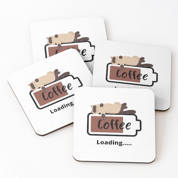 Item preview, Coffee Loading Cat (White) designed and sold by OrganicDesings.