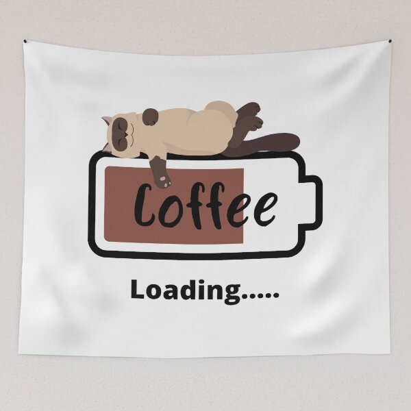 Item preview, Coffee Loading Cat (White) designed and sold by OrganicDesings.