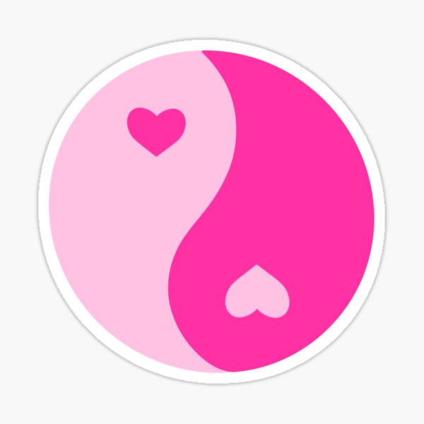 Item preview, Pink yin Yang sign with hearts designed and sold by Brandimichelle.