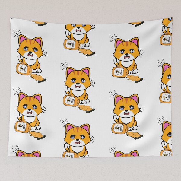 Item preview, Cute orange cat spilled a jar of honey designed and sold by Pet Station.