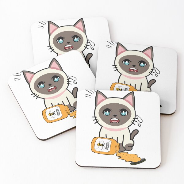 Item preview, Cute Siamese cat spilled a jar of honey designed and sold by Pet Station.