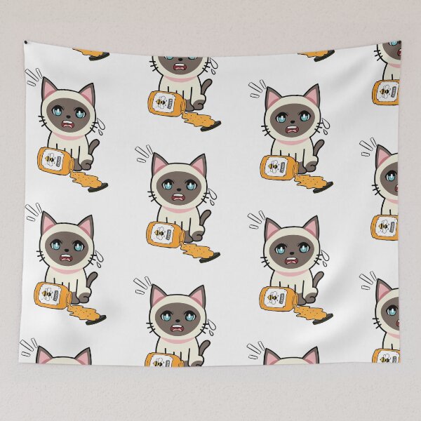 Item preview, Cute Siamese cat spilled a jar of honey designed and sold by Pet Station.