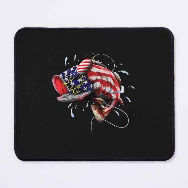Item preview, Fishing Bass Fishing US Flag 4th July Fish Angler Dad Fathers Day Fisher designed and sold by NishthaAgarwals.