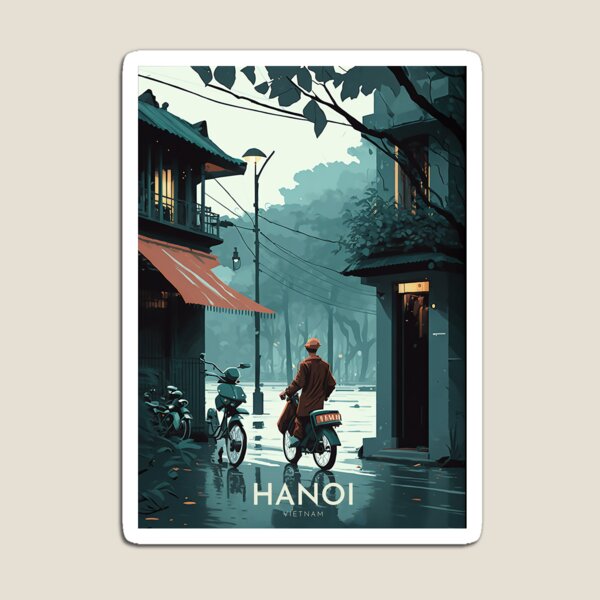Artikel-Vorschau von Retro-Reiseplakat Hanoi Vietnam, designt und verkauft von marcosshiloh.