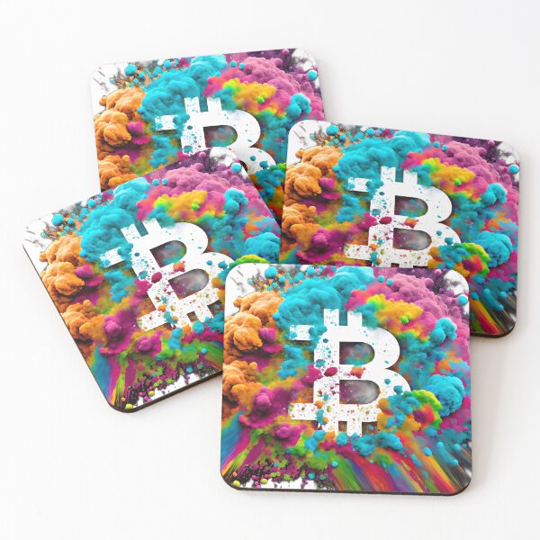 Item preview, Explosion of Colors and the "B" of the Bitcoin Logo: A Vibrant Combination designed and sold by Jhuvel.