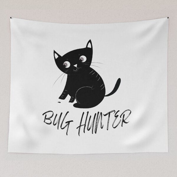 Item preview, Bug hunter funny black cat  t-shirt | cat lovers t-shirt | bug bounty program t-shirt designed and sold by KARTICK DUTTA.