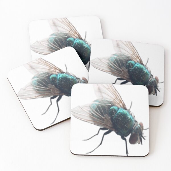 Item preview, white-winged green flies perched on the ground designed and sold by LylaBenson28.