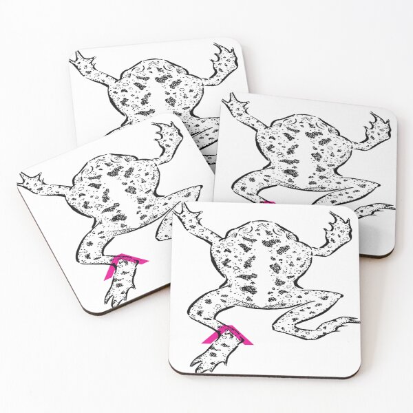 Item preview, Black white frog with pink rope wrapped legs designed and sold by MereHaney70.