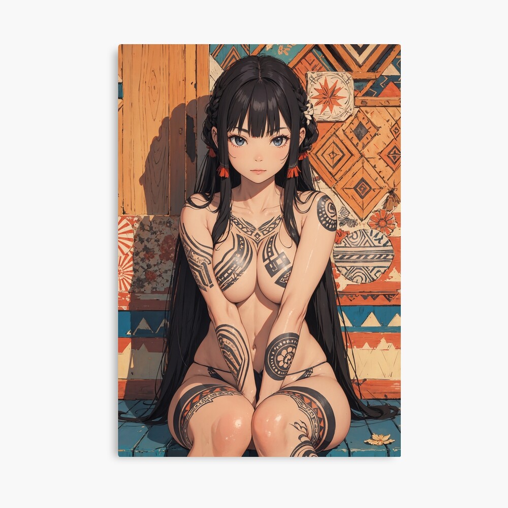 Anime girl tribal tattoo | Art Board Print