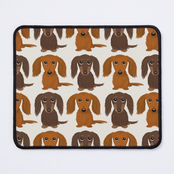 Item preview, Longhaired Chocolate Dachshund and Red Dachshund designed and sold by Jenn Inashvili.