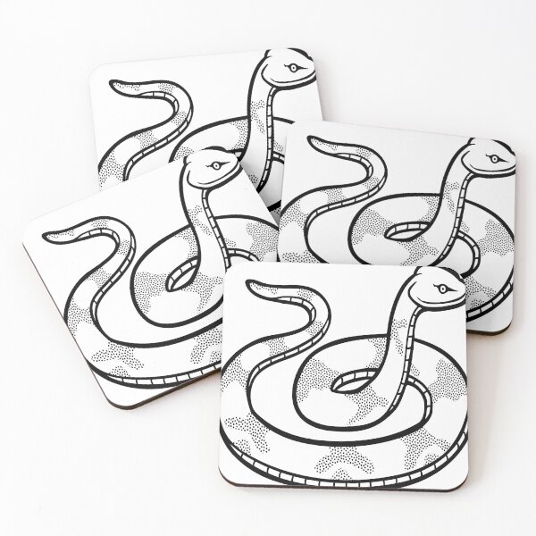 Item preview, white snake with brown spots raised head fiercely designed and sold by MereHaney70.