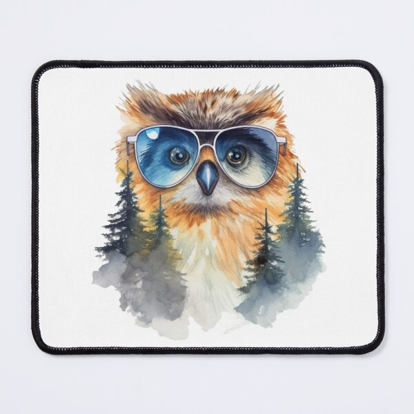 Item preview, Whimsical Owl with Glasses: Watercolor Art designed and sold by AdventurerPack.