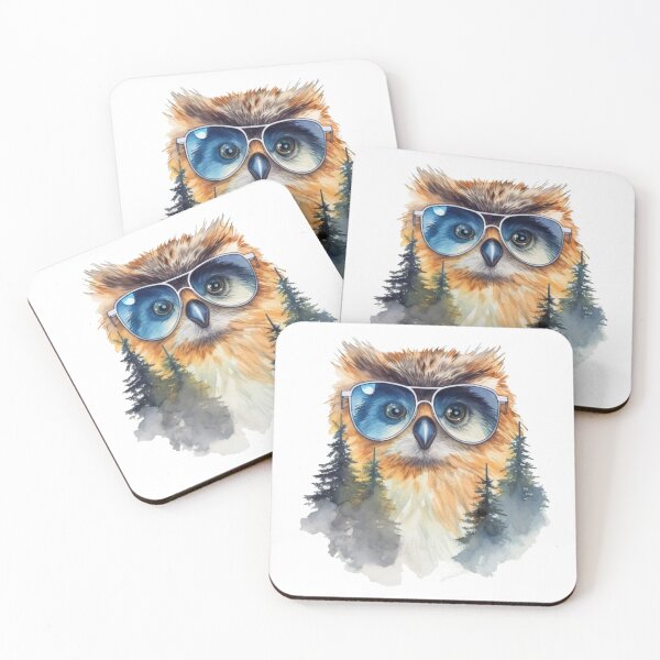 Item preview, Whimsical Owl with Glasses: Watercolor Art designed and sold by AdventurerPack.