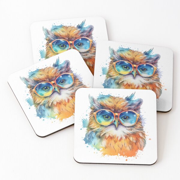 Item preview, Whimsical Owl with Glasses: Watercolor Art designed and sold by AdventurerPack.