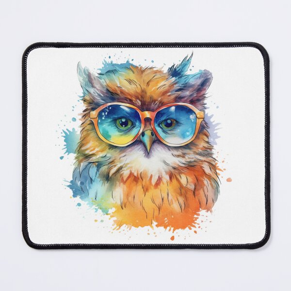 Item preview, Whimsical Owl with Glasses: Watercolor Art designed and sold by AdventurerPack.