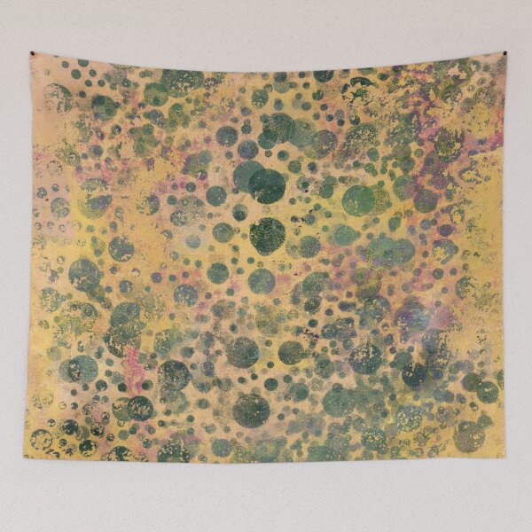 Item preview, Abstract Polka Dots in Peach and Green designed and sold by LiszaB.