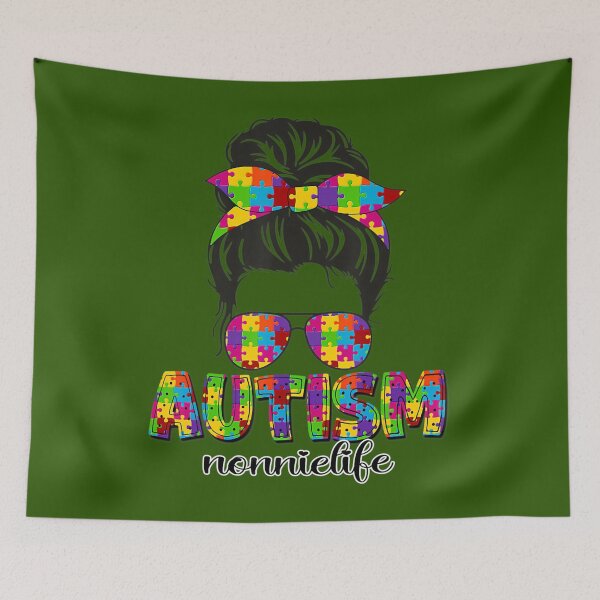 Item preview, Autism Nonnie Messy Bun Puzzle Sunglasses Motherâ€™s Day 		 designed and sold by pnkhkobta41.