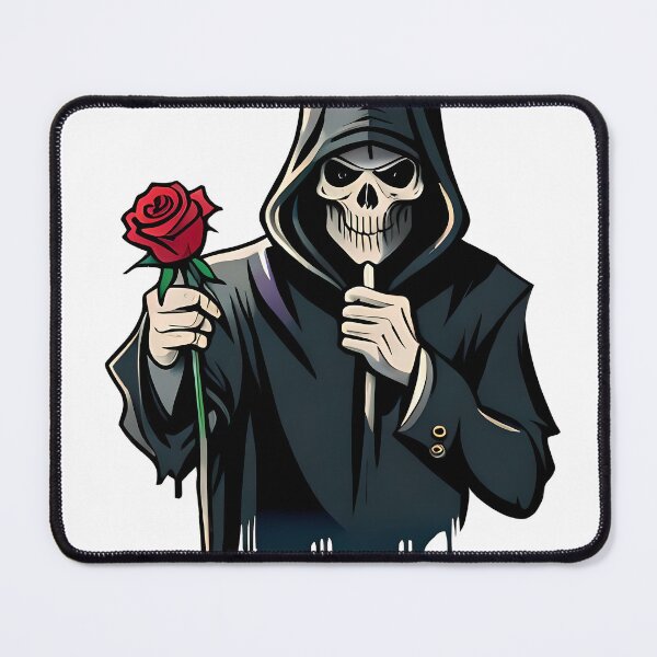 Item preview, A Thorny Affair - Grim Reaper Clutching a Solitary Rose designed and sold by GalihDA.