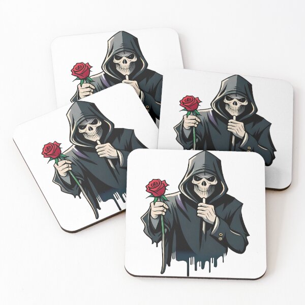 Item preview, A Thorny Affair - Grim Reaper Clutching a Solitary Rose designed and sold by GalihDA.