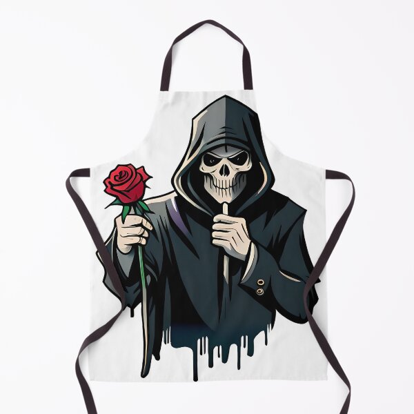 Item preview, A Thorny Affair - Grim Reaper Clutching a Solitary Rose designed and sold by GalihDA.