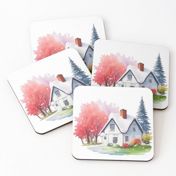 Item preview, Watercolor english cottage winter house designed and sold by Jayjaynaenae.