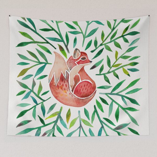 Item preview, Woodland Fox – Green Leaves designed and sold by Cat Coquillette.