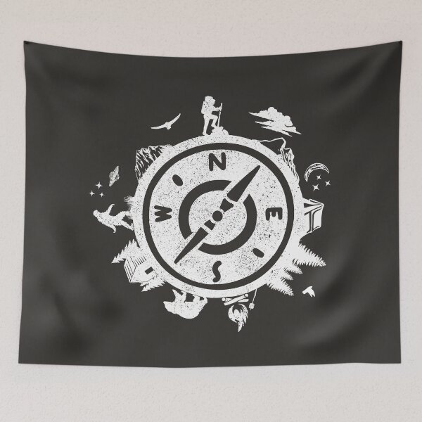 Item preview, Hiking Lover Compass Design with Bigfoot designed and sold by Wild-Neptune.
