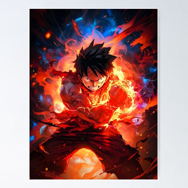 ANIME POSTER FRAME - LUFFY GEAR 5 ONE PIECE - Black Framed Wall
