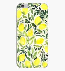 Lemons watercolor on creme white iPhone Case