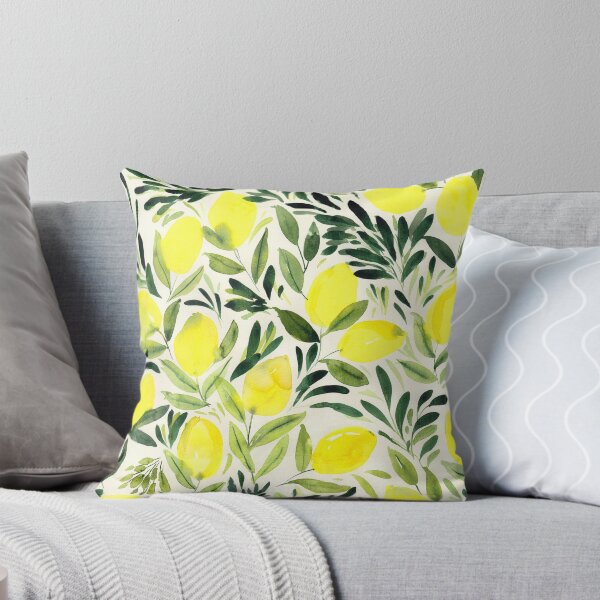 Item preview, Lemons watercolor on creme white designed and sold by Rebecca Reck Art.