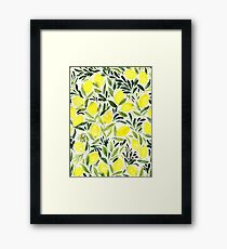 Lemons watercolor on creme white Framed Print