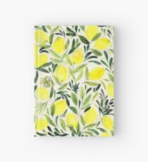 Cuaderno de tapa dura Acuarela de limones en crema blanca