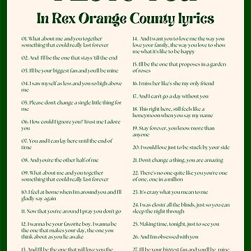 Rex Orange County Lyrics, Songs, and Albums