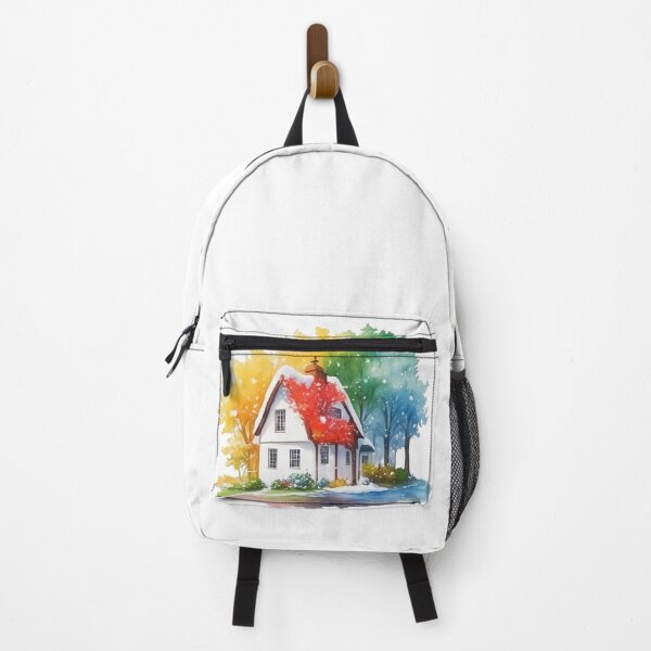 Item preview, Watercolor English cottage house with Autumm and showing outdoor. designed and sold by Jayjaynaenae.