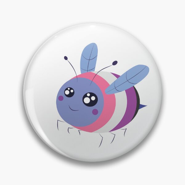 Item preview, genderfluid pride bee! designed and sold by plotDriving-NPC.