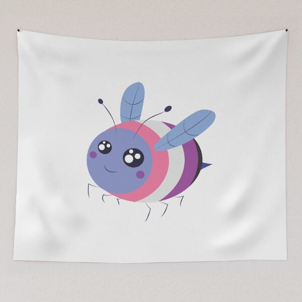 Item preview, genderfluid pride bee! designed and sold by plotDriving-NPC.