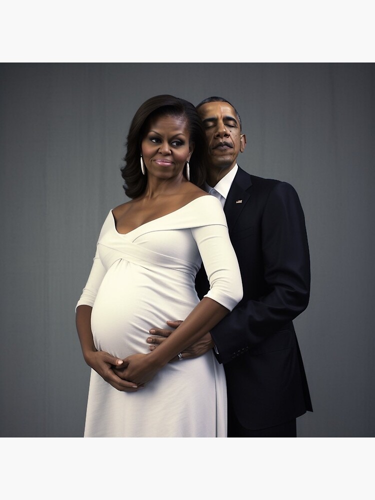 Michelle Obama Pregnant Poster For Sale By Dave Merchwolf Redbubble   Flat,750x,075,f Pad,750x1000,f8f8f8 