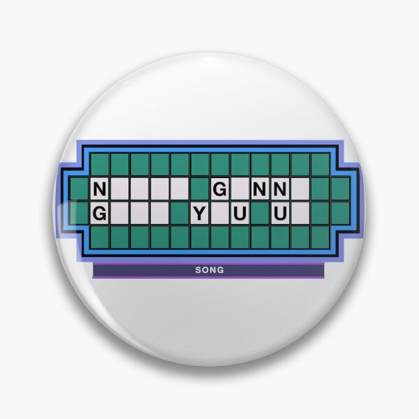 Item preview, "Never Gonna Give You Up" Wheel of Fortune puzzle (Rick Roll) designed and sold by mikejacox.
